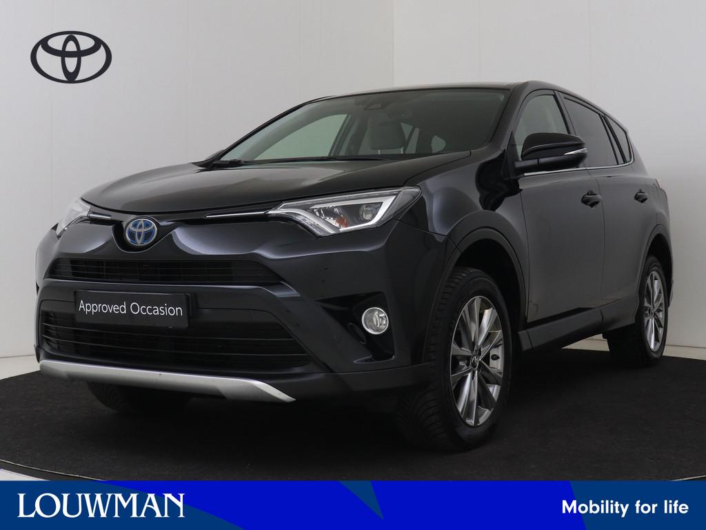 Toyota RAV4 2.5 Hybrid Executive (bj 2016, automaat), 12 maanden, Euro 6, Zwart, Leder