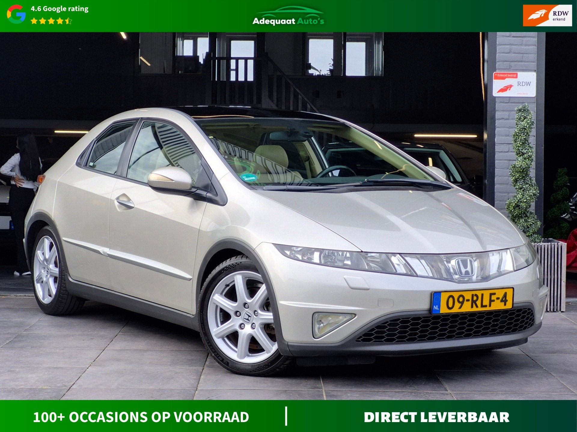 Honda Civic 1.8 Sport|AUT|APK|Airco|PDC|Stoel VW|Cruise|PANO, Voorwielaandrijving, Gebruikt, 4 cilinders, Leder