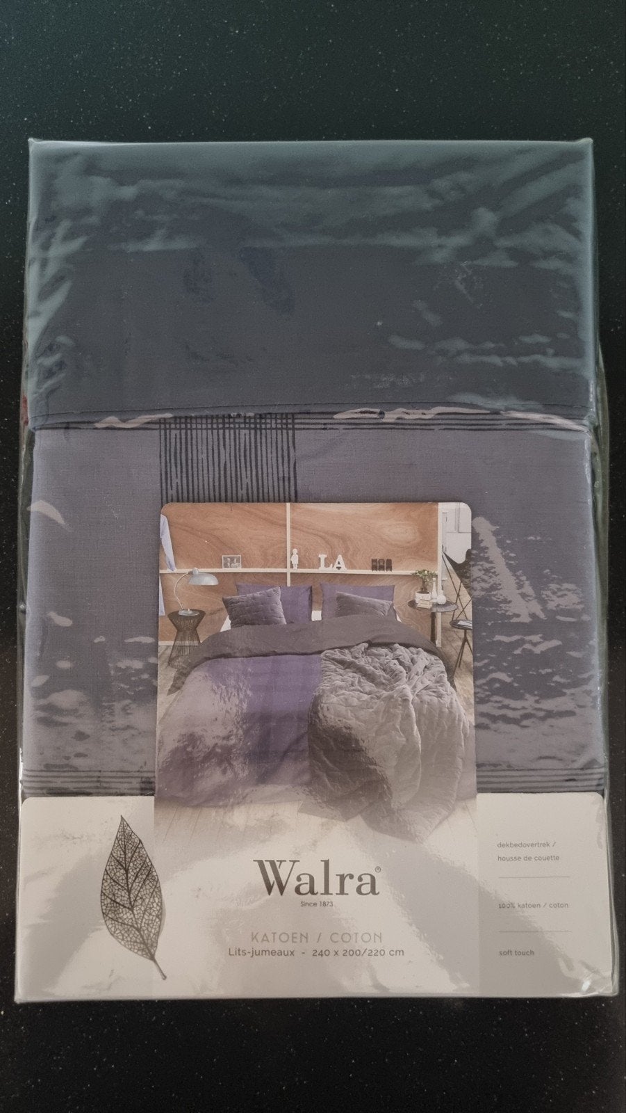 Walra Dekbedovertrek Square Nights Donkerblauw 240x200/220, Huis en Inrichting, Ophalen of Verzenden, Nieuw, Blauw, Dekbedovertrek