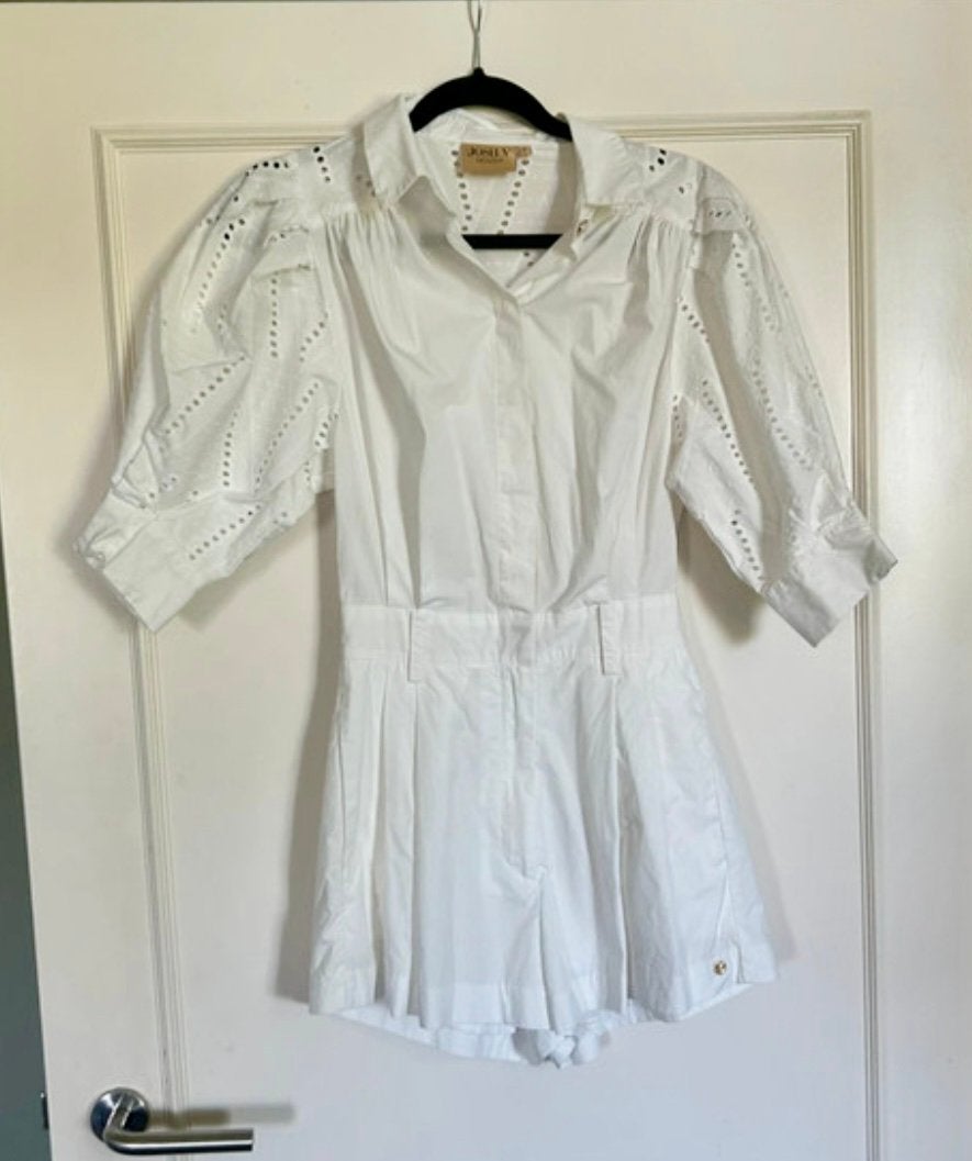 Witte JoshV, Josh V Playsuit,  broekpakje in XS, Kleding | Dames, Jumpsuits, Verzenden, Zo goed als nieuw, Maat 34 (XS) of kleiner