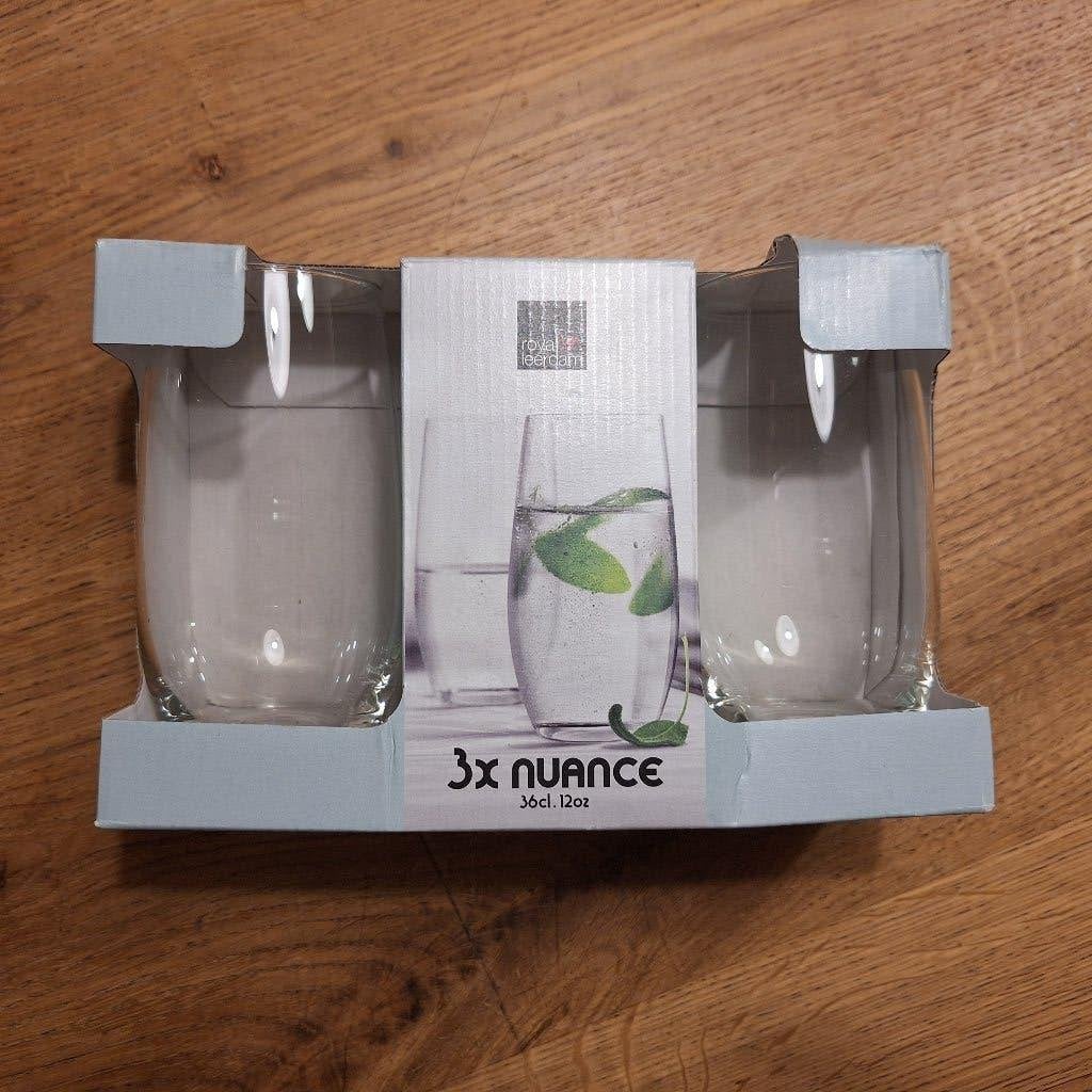 Royal Leerdam, 3x glas Nuance, 36cl, nieuw!, Huis en Inrichting, Keuken | Servies, Glas of Glazen, Nieuw, Ophalen of Verzenden