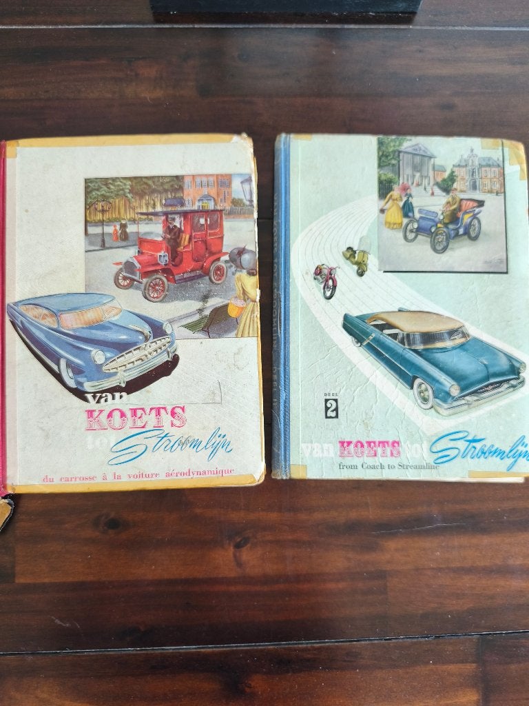 Van Koets tot Stroomlijn - Plaatjesalbums (2 stuks), Verzenden, Gelezen, Diverse auteurs, Plaatjesalbum
