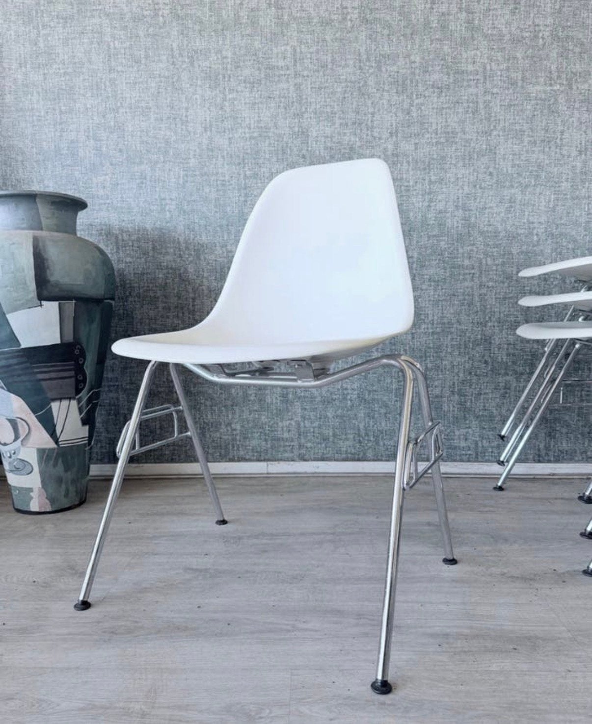 8 Vitra Eames Plastic Side Chair RE DSS, Charles & Ray Eames, Gebruikt, -, Wit, -