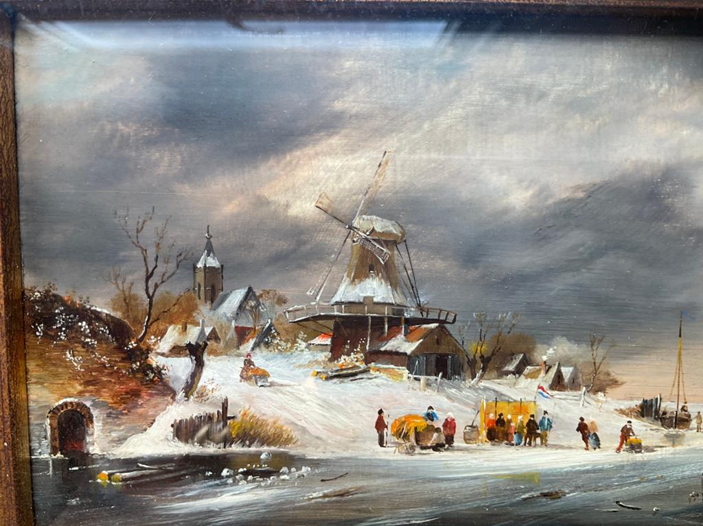 Witerlandschap mooi geschilderd, Ophalen of Verzenden