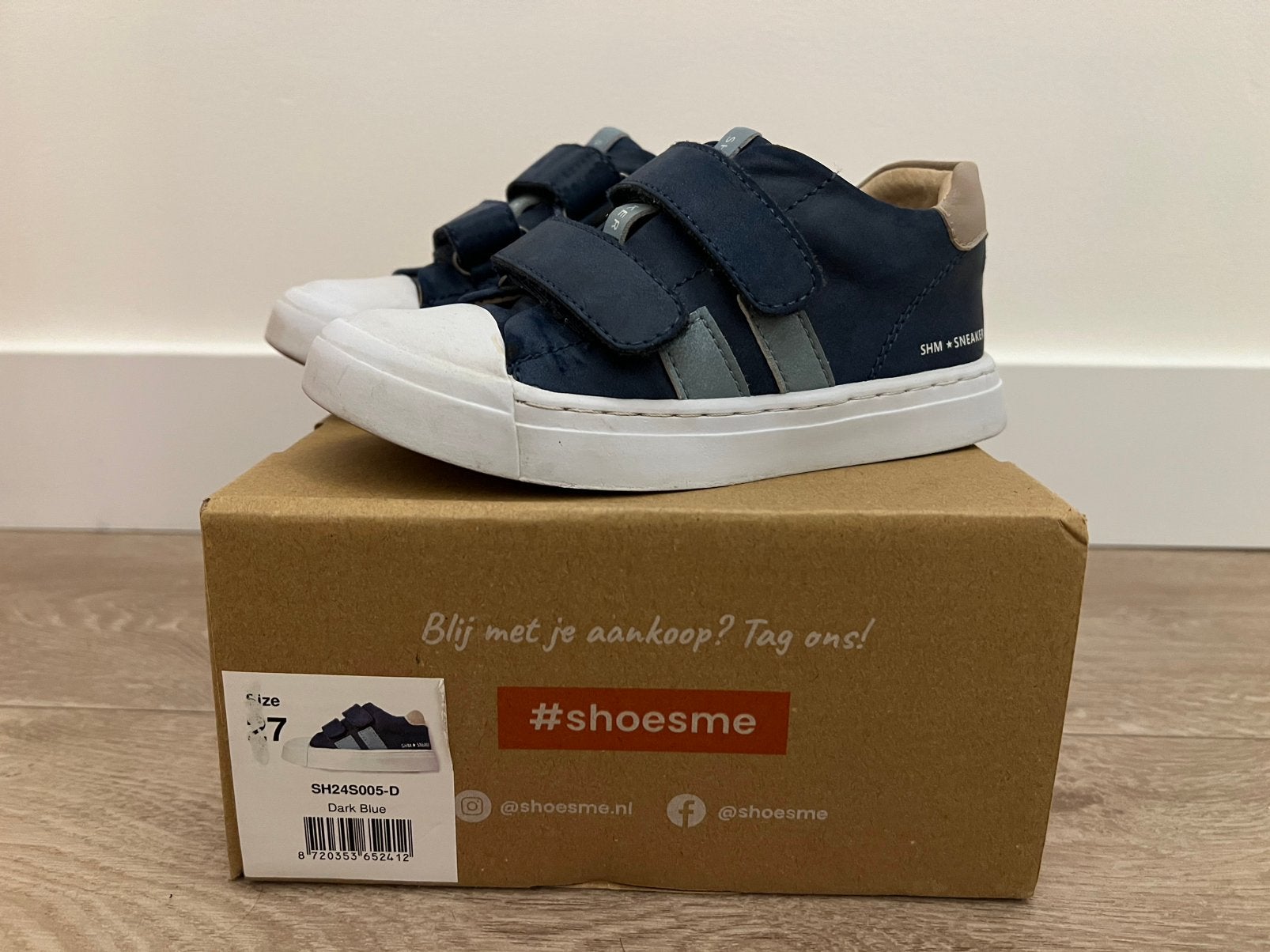 Shoesme donkerblauwe sneaker, maat 27, Kinderen en Baby's, Kinderkleding | Schoenen en Sokken, Zo goed als nieuw, Schoenen, Jongen