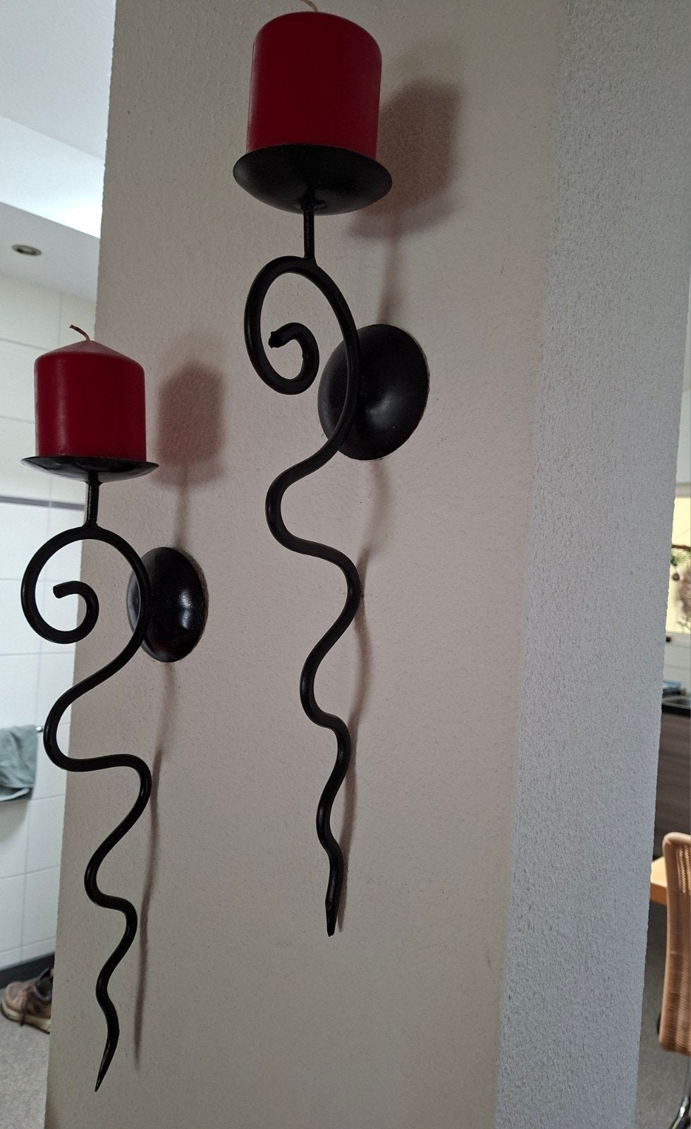 Set van 2 gietijzeren wandkandelaars, Huis en Inrichting, Woonaccessoires | Kandelaars en Kaarsen, Ophalen