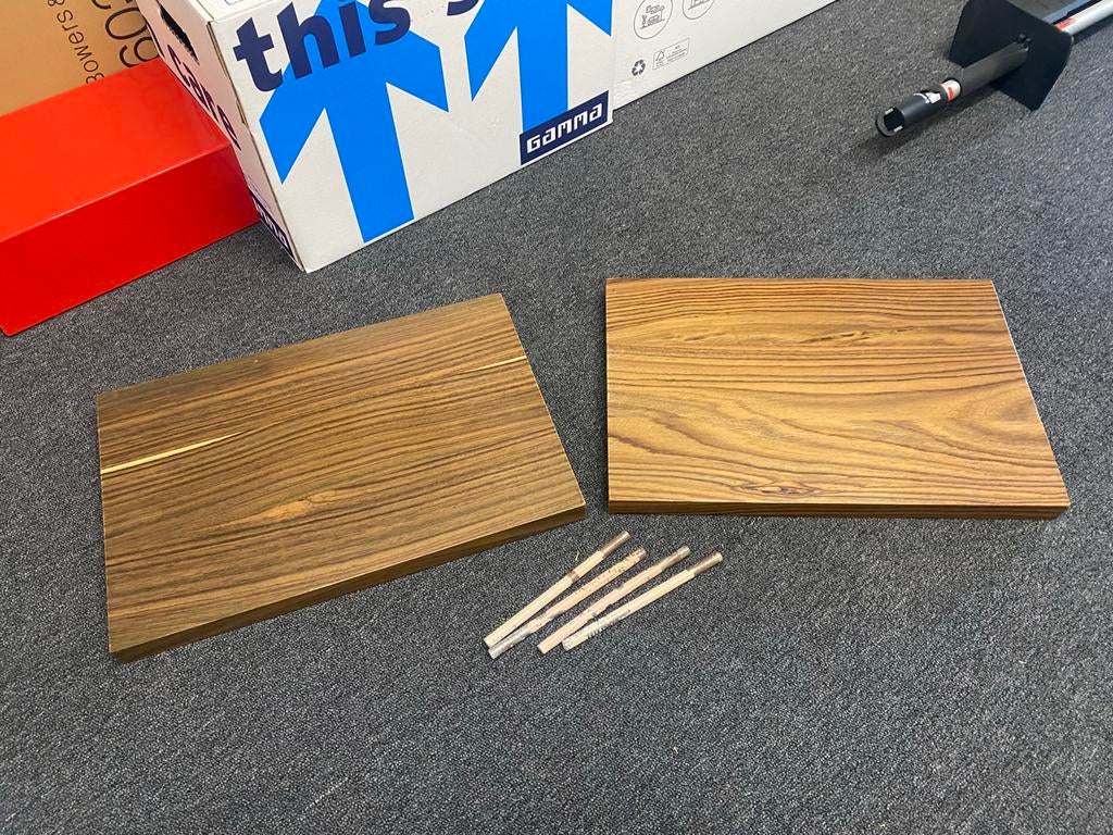 Indisch Palissander hout, 45 x 30 x 3cm (2 stuks), 25 tot 50 mm, Ophalen of Verzenden, Zo goed als nieuw, Plank