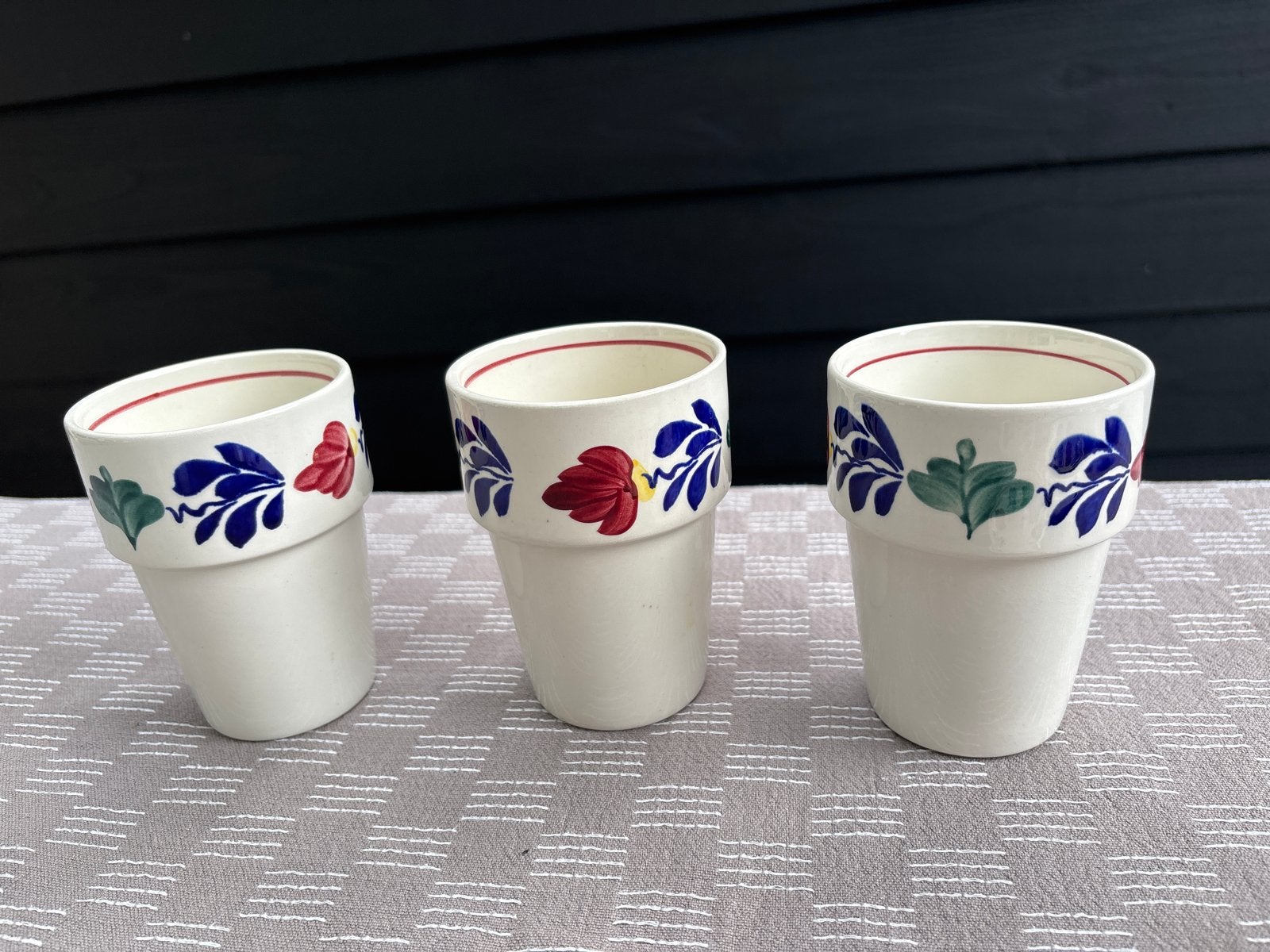 Set van 3 Boerenbont bekers, Ophalen of Verzenden