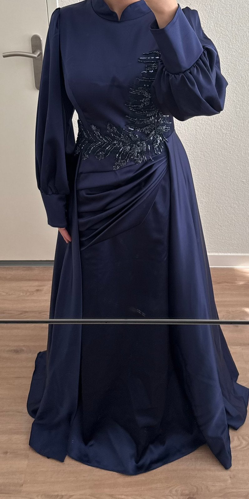 Jurk dames, Ophalen, Zo goed als nieuw, Blauw, Galajurk