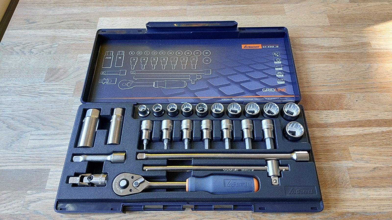 Garant (Hazet) 634312_12 dopsleutelset 3/8" 12-kant 25 pcs, Doe-het-zelf en Verbouw, Gereedschap | Handgereedschap, Ophalen of Verzenden