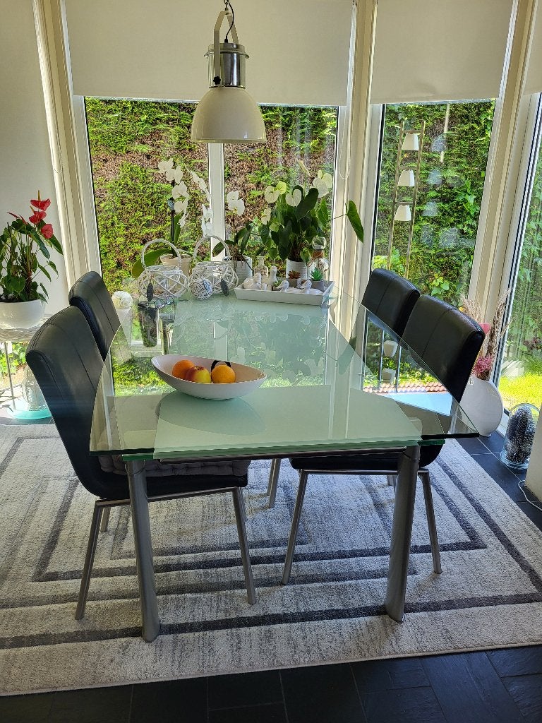 Eettafel glas uitschuifbaar 170/240 cm, Huis en Inrichting, Tafels | Eettafels, Ophalen, Gebruikt, Glas, 200 cm of meer