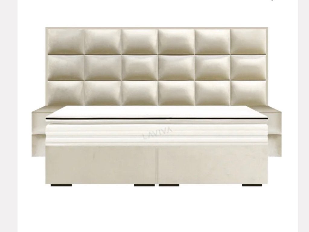 Gratis boxspring op te halen!, Ophalen, Bruin, Tweepersoons, Zo goed als nieuw