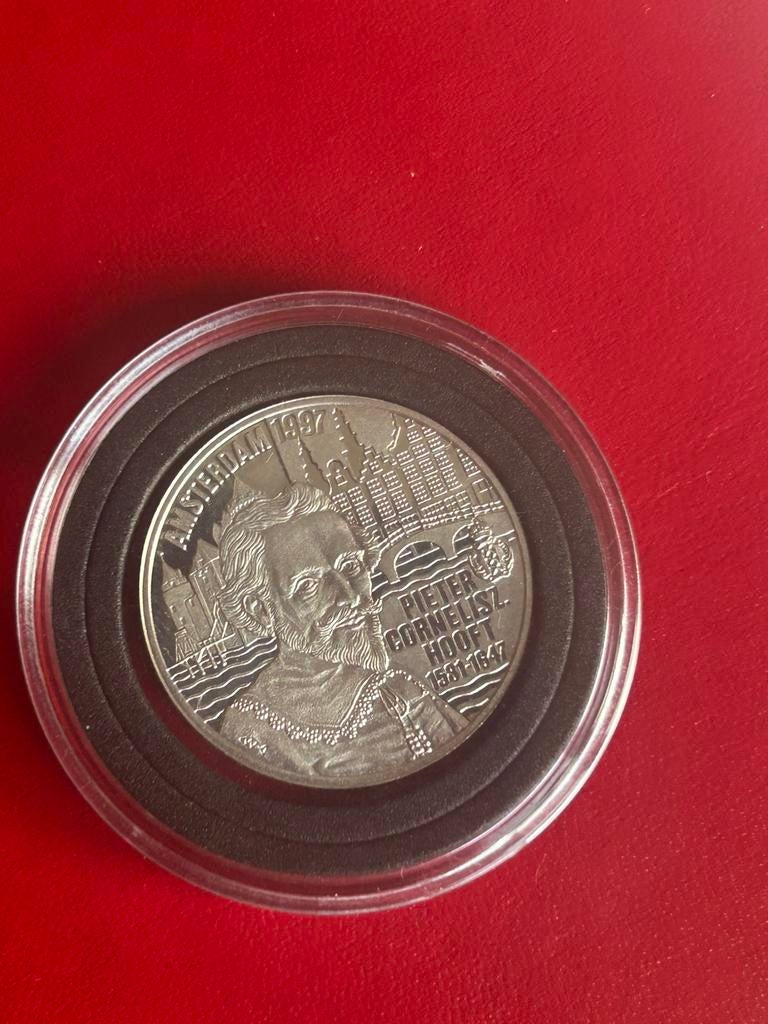 Zilveren 20 € P. Cornelisz Hooft munt 800/1000 gehalte, Postzegels en Munten, Munten | Nederland, Verzenden, Koningin Beatrix