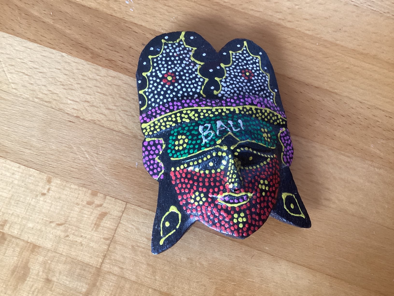 Masker hout magneet // hoog 8 cm, Ophalen of Verzenden