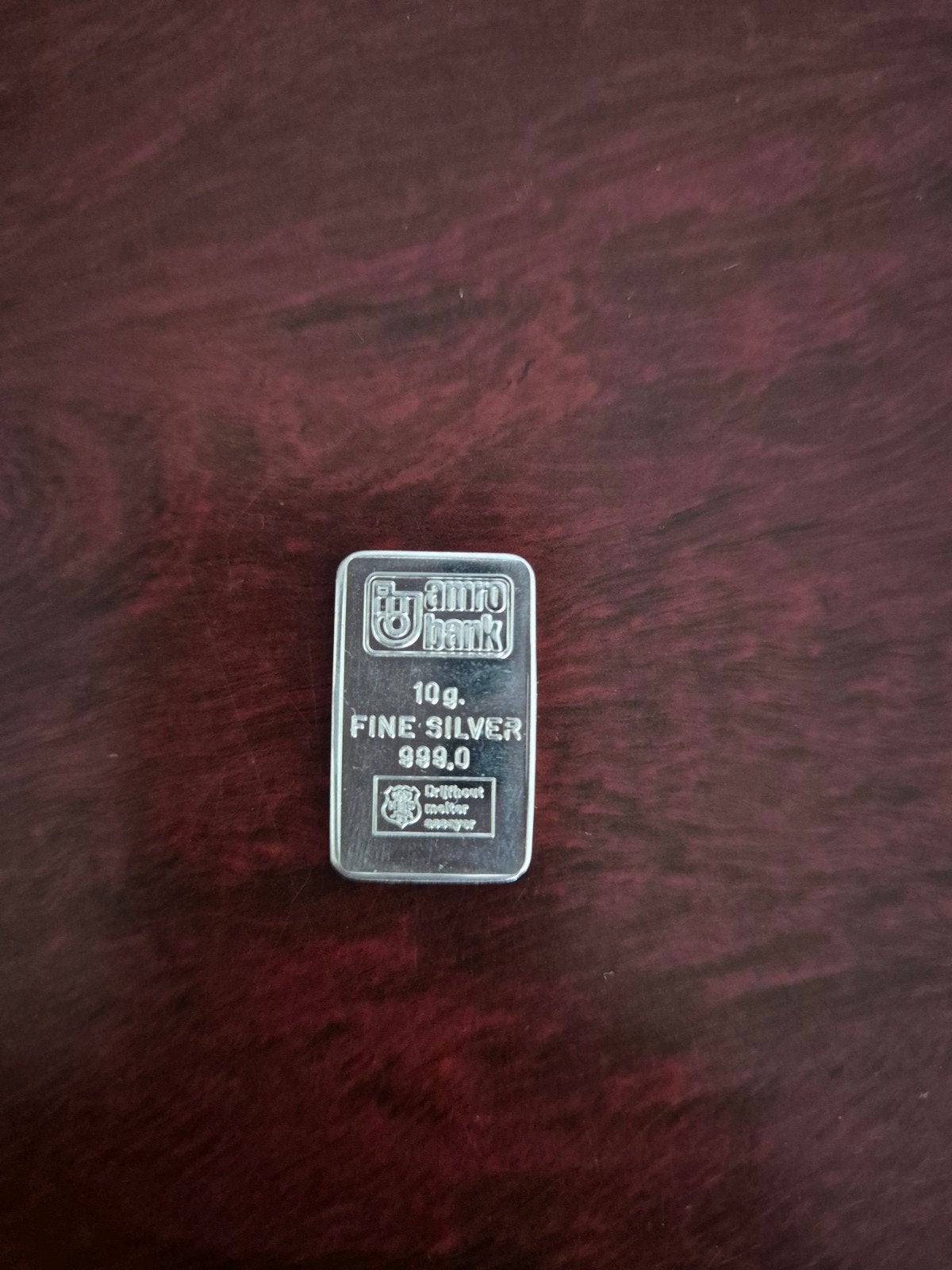 0.999 zilverbaar 10 gram Drijfhout Amro Bank, Ophalen of Verzenden, Zilver