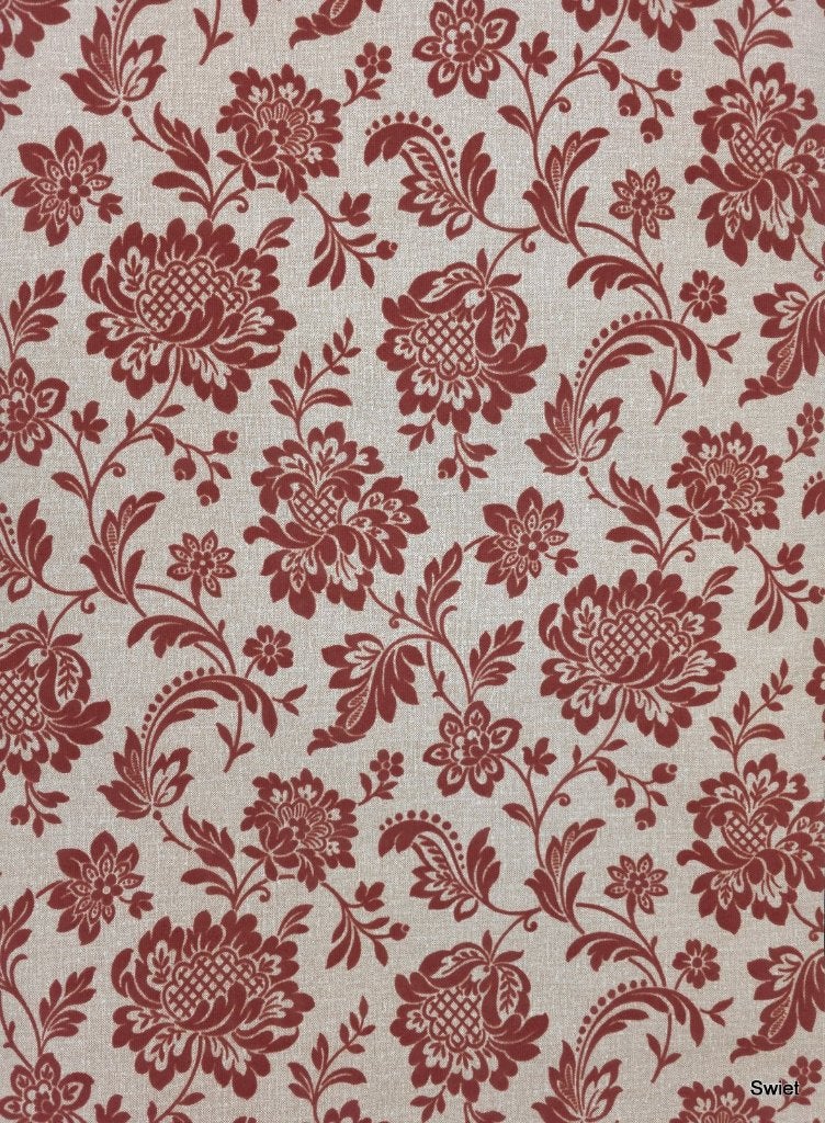 5683 Luxe velours bloemenbehang rood op lichte basis swiet, Verzenden, 50 tot 75 m², Rood