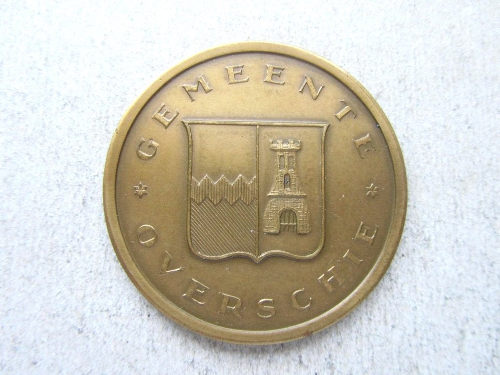 Overschie (Rotterdam) Gemeentelijke erepenning Brons, Postzegels en Munten, Penningen en Medailles, Verzenden, Brons, Nederland