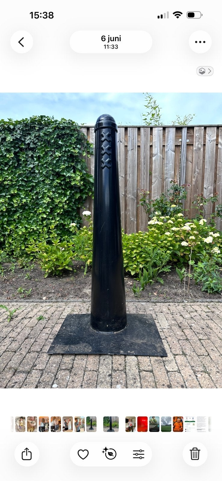 Zeer mooi en origineel Amsterdams paaltje, Ophalen, Zo goed als nieuw, Minder dan 180 cm, Palen