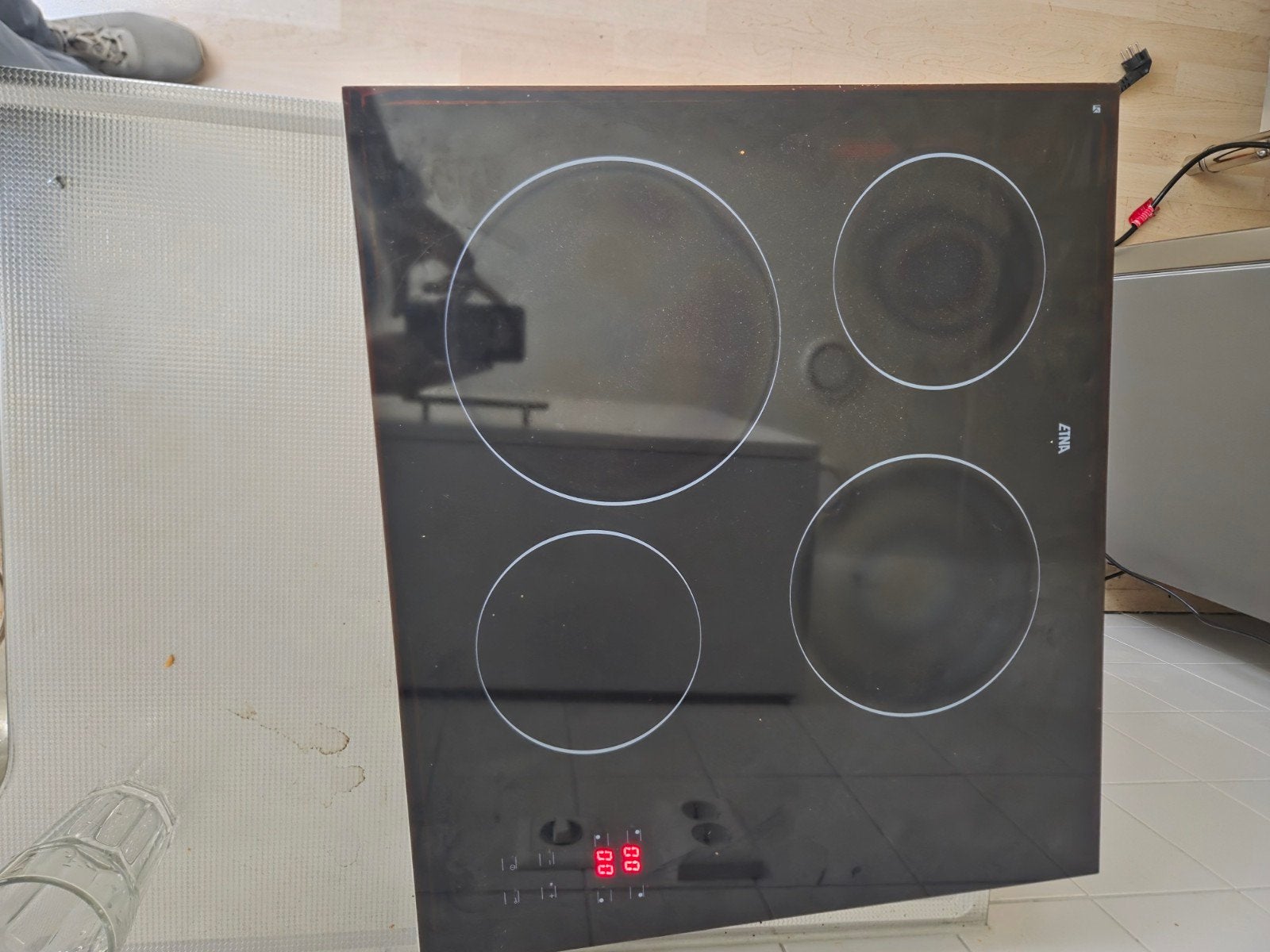 Etna keramische kookplaat met 4 zones, Gebruikt, Keramisch, Inbouw, 4 kookzones
