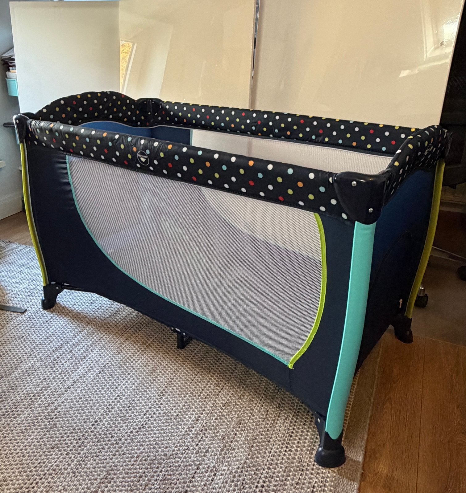Hauck Reisbed met Matras - Zo goed als nieuw, Overige materialen, Eenpersoons, Blauw, Ophalen of Verzenden