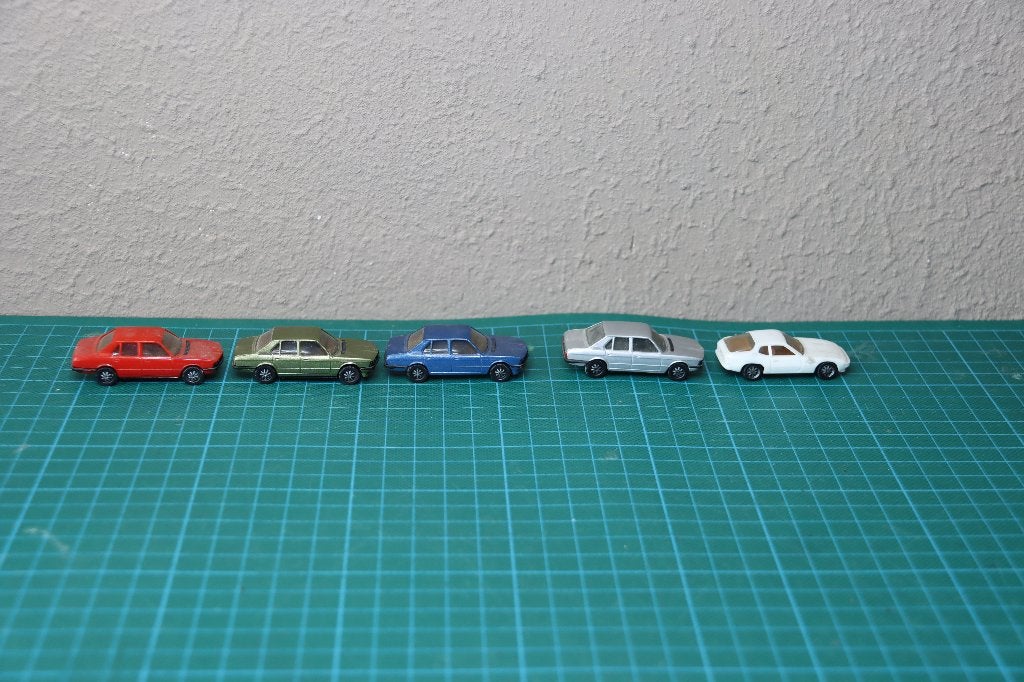 Herpa auto'tjes 5 stuks, Overige merken, Gelijkstroom of Wisselstroom, Overige typen, Ophalen of Verzenden
