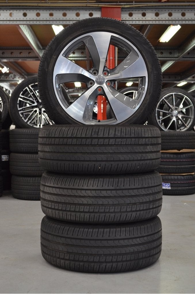 Gebr.set org 21'' Audi Q7 Velgen 5x112 + Pirelli Zomerbanden, Niet ingevuld, Gebruikt, Velg(en), 285 mm