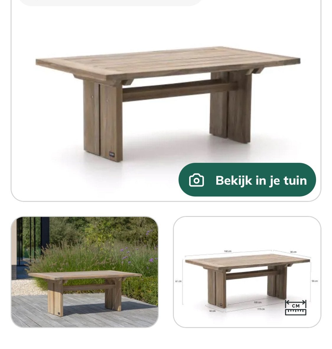 Kees smit ROUGH-L lounge tuintafel, Ophalen, Zo goed als nieuw, Rechthoekig, Teakhout