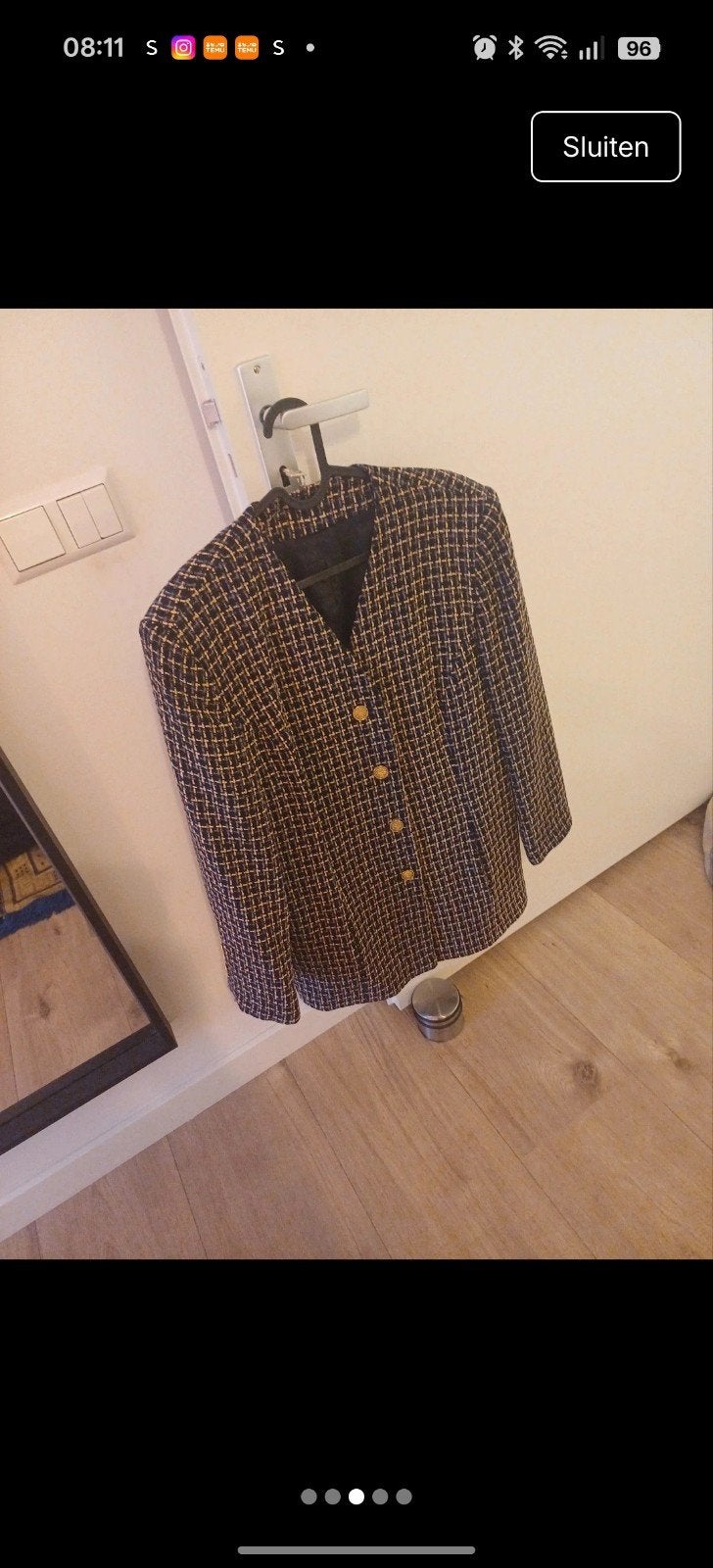 Vintage blazer met Gouden Knopen - Klassiek & Chique, Blauw, Maat 42/44 (L), Ophalen of Verzenden, Jasje