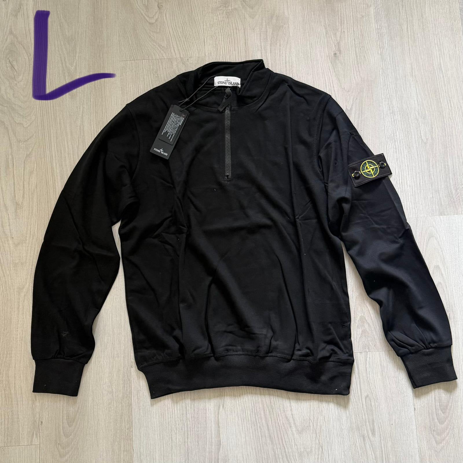 Stone Island - Half Zip - Zwart - L, Ophalen of Verzenden, Nieuw, Maat 52/54 (L), Zwart