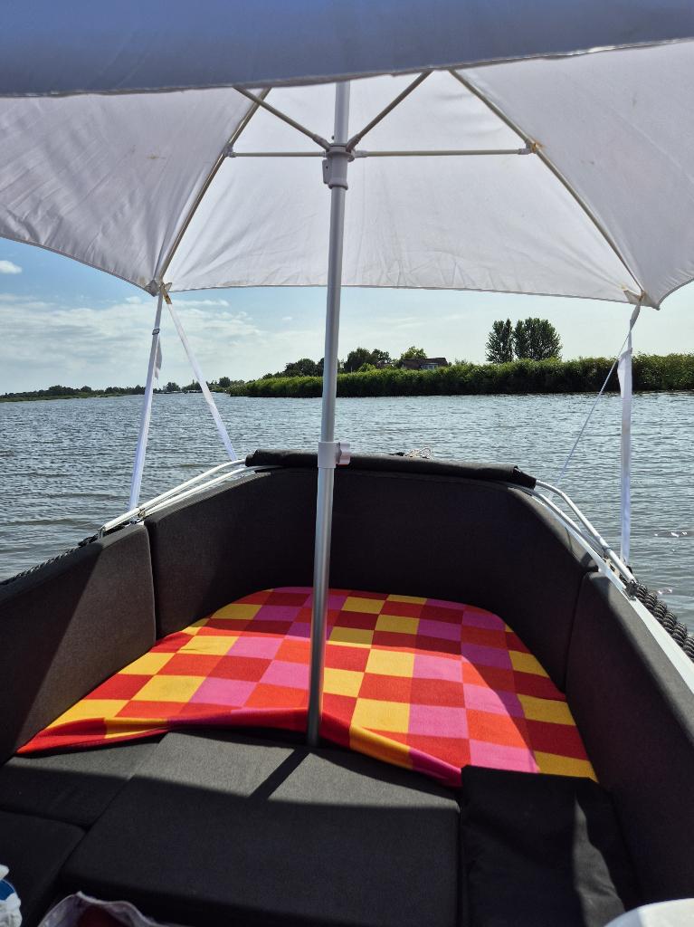 4-Family 485 Sloep 4,9 meter lang, met kap en 15pk motor, Watersport en Boten, Gebruikt, 15 pk, 5 m, 2 m