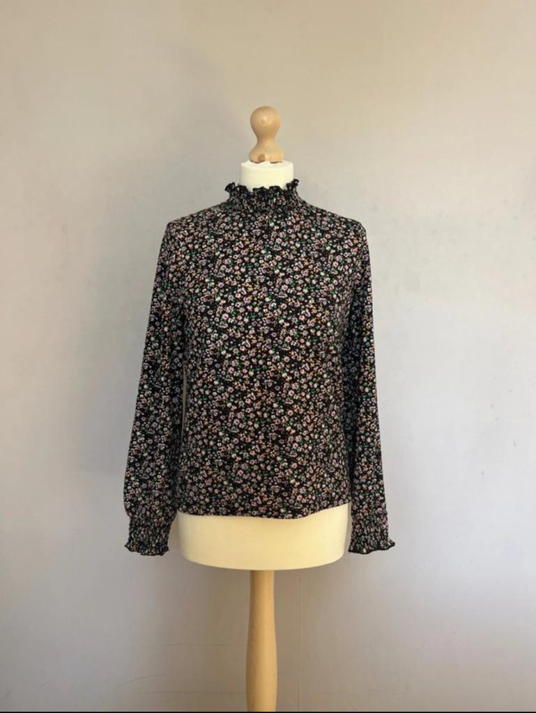 Only bloemenblouse met hoge kraag – maat S (36), Ophalen of Verzenden, Zo goed als nieuw, Maat 36 (S), Roze