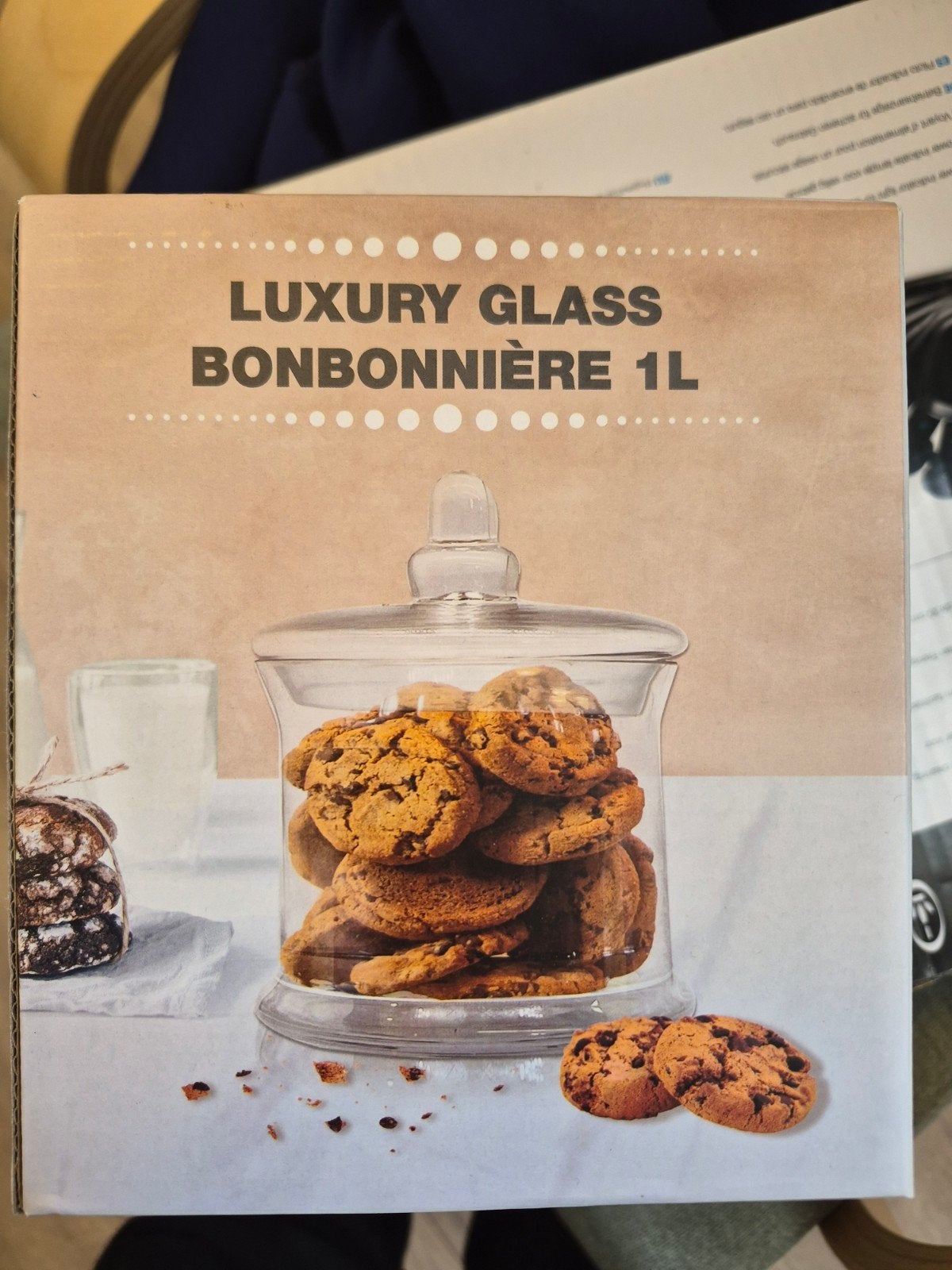 Luxe Glazen Koekjesschaal met Deksel - 1L Bonbonnière, Ophalen, Met deksel, Schaal, Rond