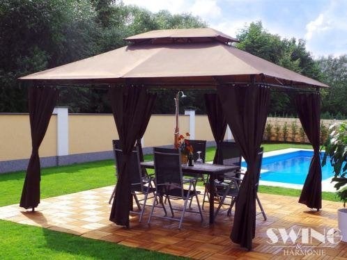 Exclusieve Designer Pavillon / Prieel / Partytent 3x4m Bruin, Ophalen of Verzenden, Nieuw, Minder dan 5 meter