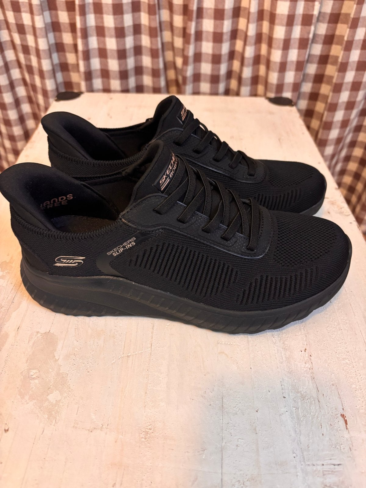 Skechers Bobs Squad Chaos - Zwarte Sneakers maat 37, Ophalen, Zo goed als nieuw, Zwart, Sneakers of Gympen