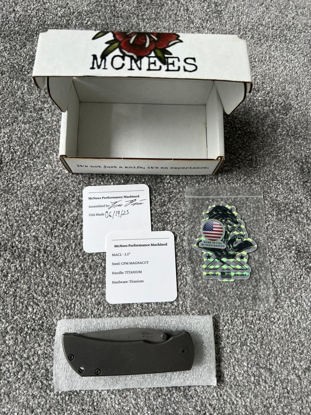 McNees PM  Mac 2 3,5 inch zakmes EDC knife, Caravans en Kamperen, Ophalen of Verzenden, Nieuw