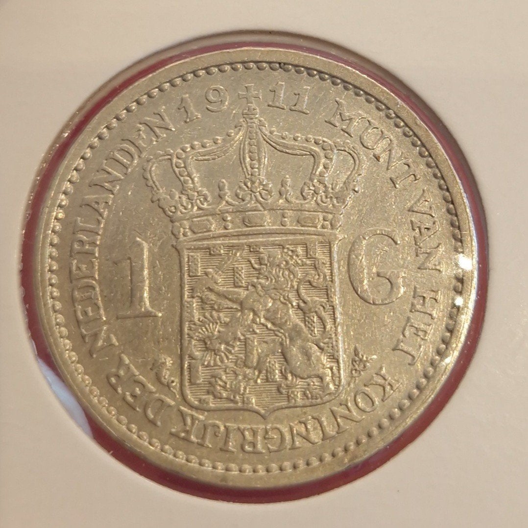 1 gulden 1911, 1 gulden, Verzenden, Zilver, Koningin Wilhelmina