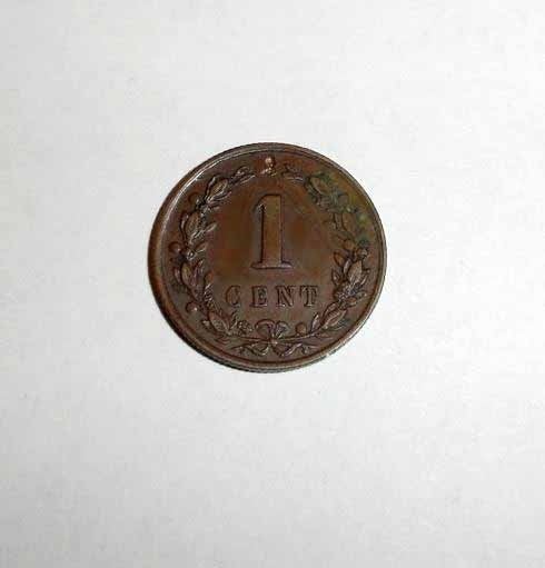 Munt 1 cent Nederland 1878, Verzenden, Koning Willem III, 1 cent, Losse munt