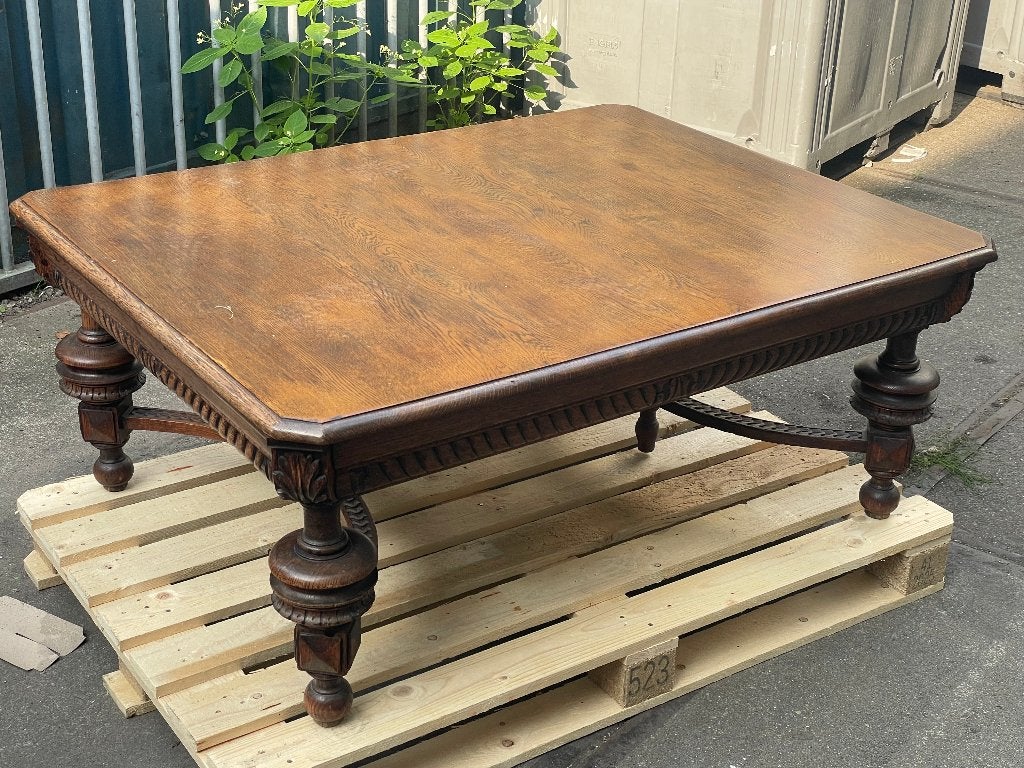 Antieke massief eiken salontafel ca. 1900, Ophalen