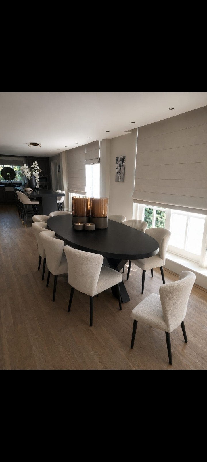 Set van 8 eetkamerstoelen van Dubbelman Design, Huis en Inrichting, Stoelen, Ophalen, Gebruikt, Overige kleuren, Stof