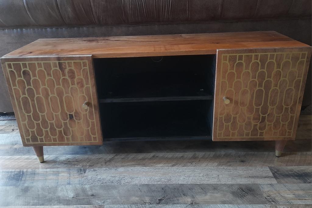 TV-meubel kasje retro look walnoot nieuw, Overige houtsoorten, Modern, Retro, Art Deco, Gebruikt, 100 tot 150 cm