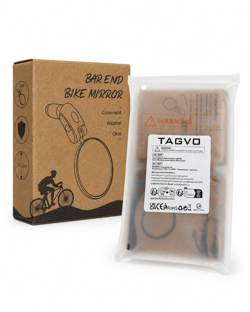 TAGVO Bar End Fietsspiegel 360 Verstelbaar - 17–22 mm, Fietsen en Brommers, ., Overige materialen, Overige typen, Nieuw