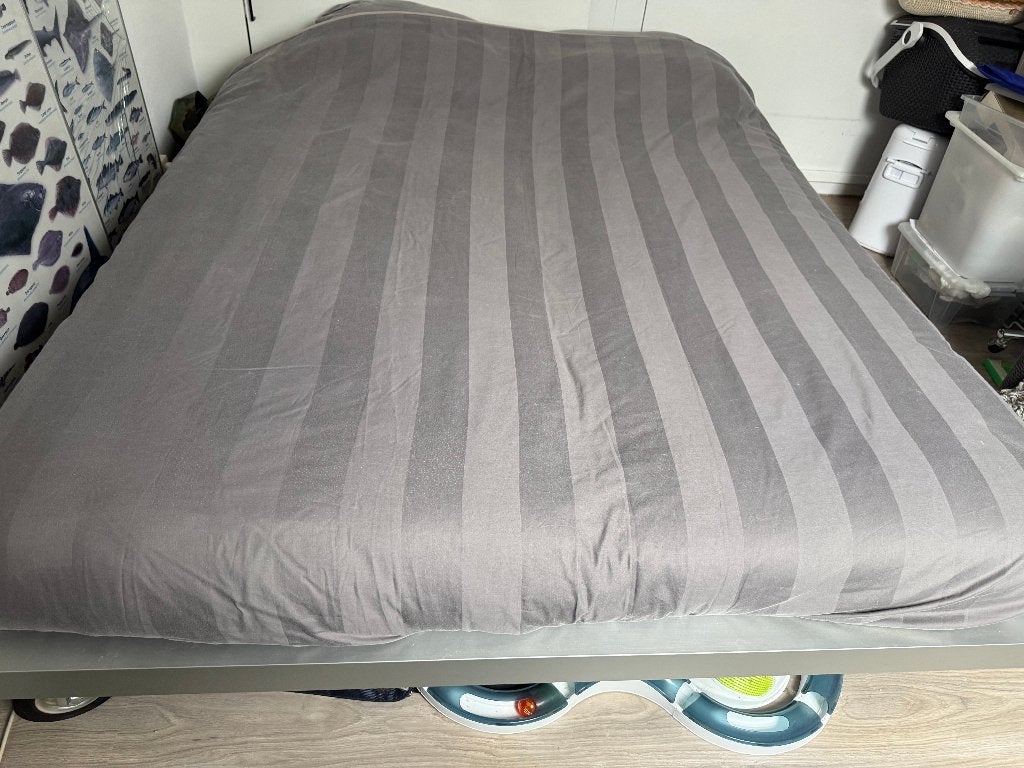 Tweepersoonsbed 160 x 200 cm op wielen., Ophalen, Industrieel, modern., Tweepersoons, 200 cm