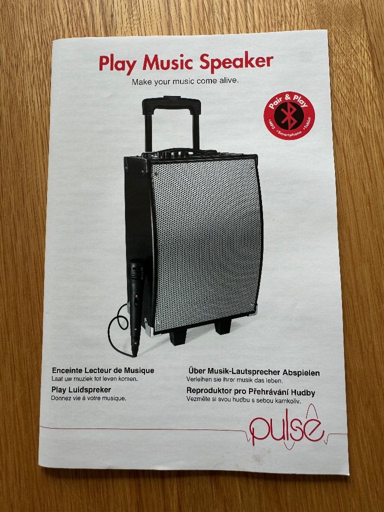 Geluidsinstallatie, Bluetooth, Party speaker, Zo goed als nieuw, 60 tot 120 watt