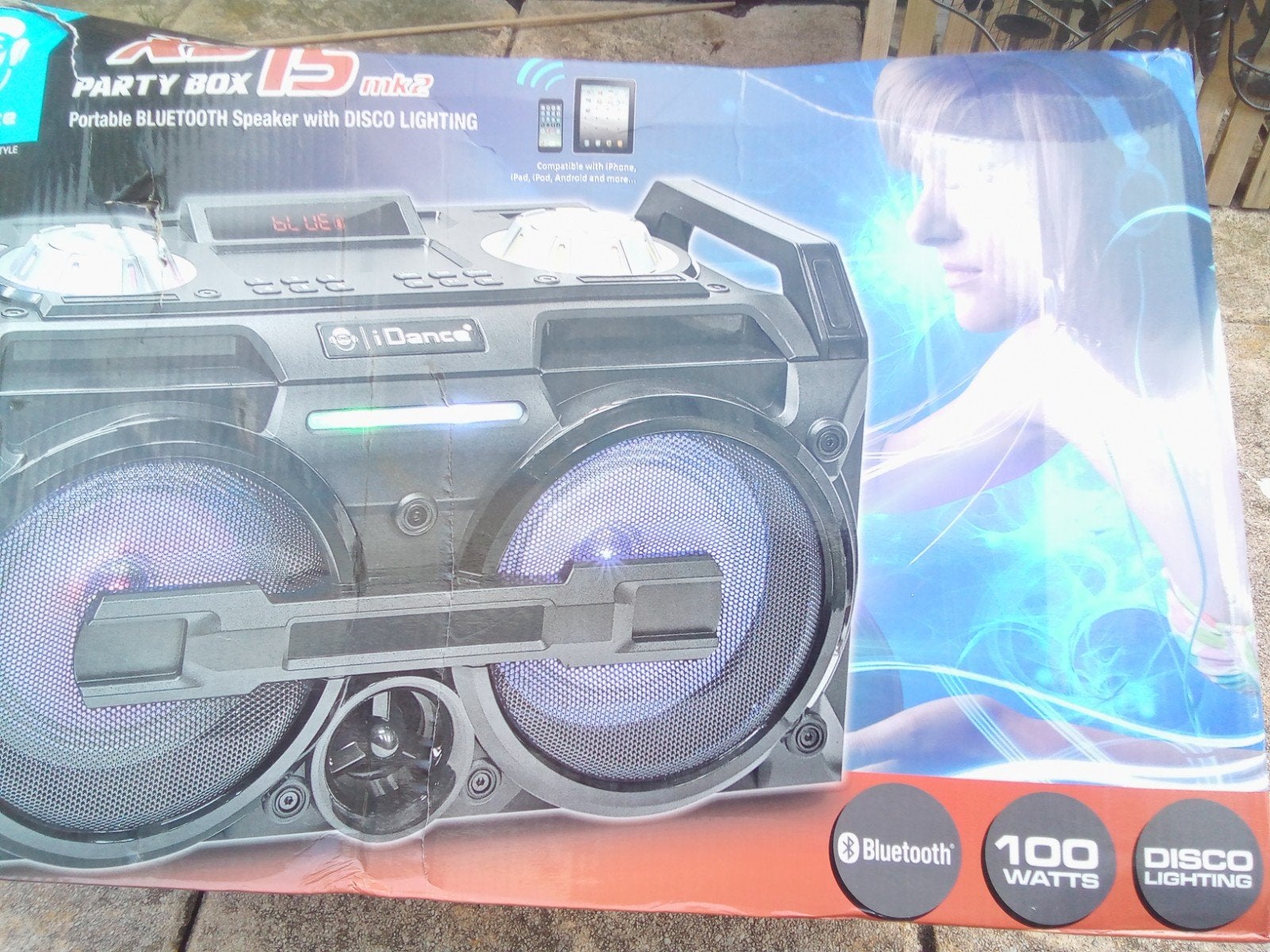 iDance Party Box 100W Bluetooth Speaker met Discolichten, Overige merken, Party speaker, Nieuw, Ophalen of Verzenden