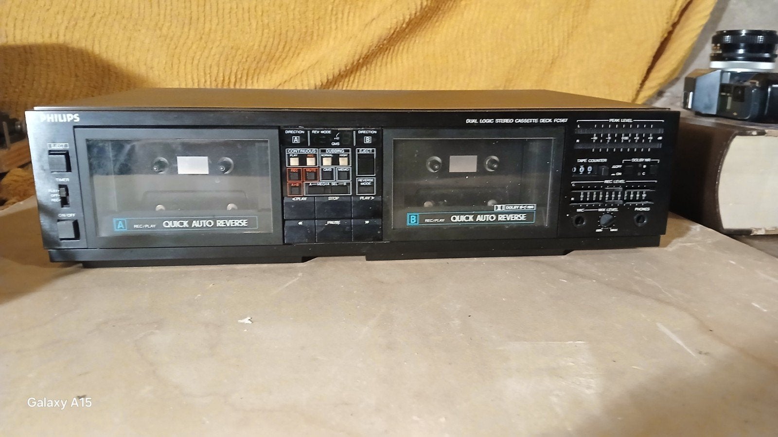 Philips FC567 Dubbel Cassettedeck met Auto Reverse, Audio, Tv en Foto, Cassettedecks, Ophalen of Verzenden, Dubbel, Philips, Auto-reverse
