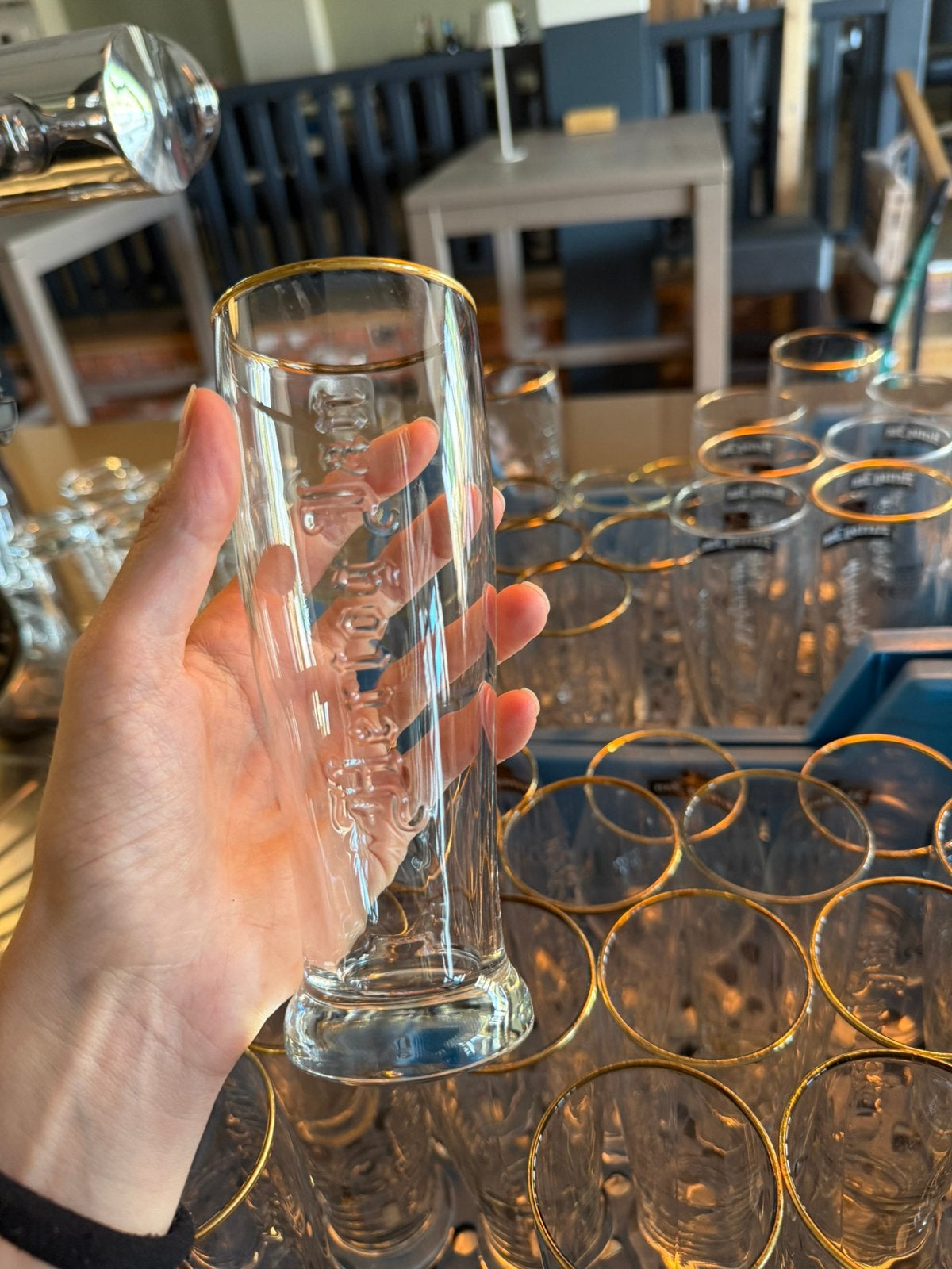 Leuke Hertog Jan glazen, 140+ stuks, Ophalen, Zo goed als nieuw, Bierglas