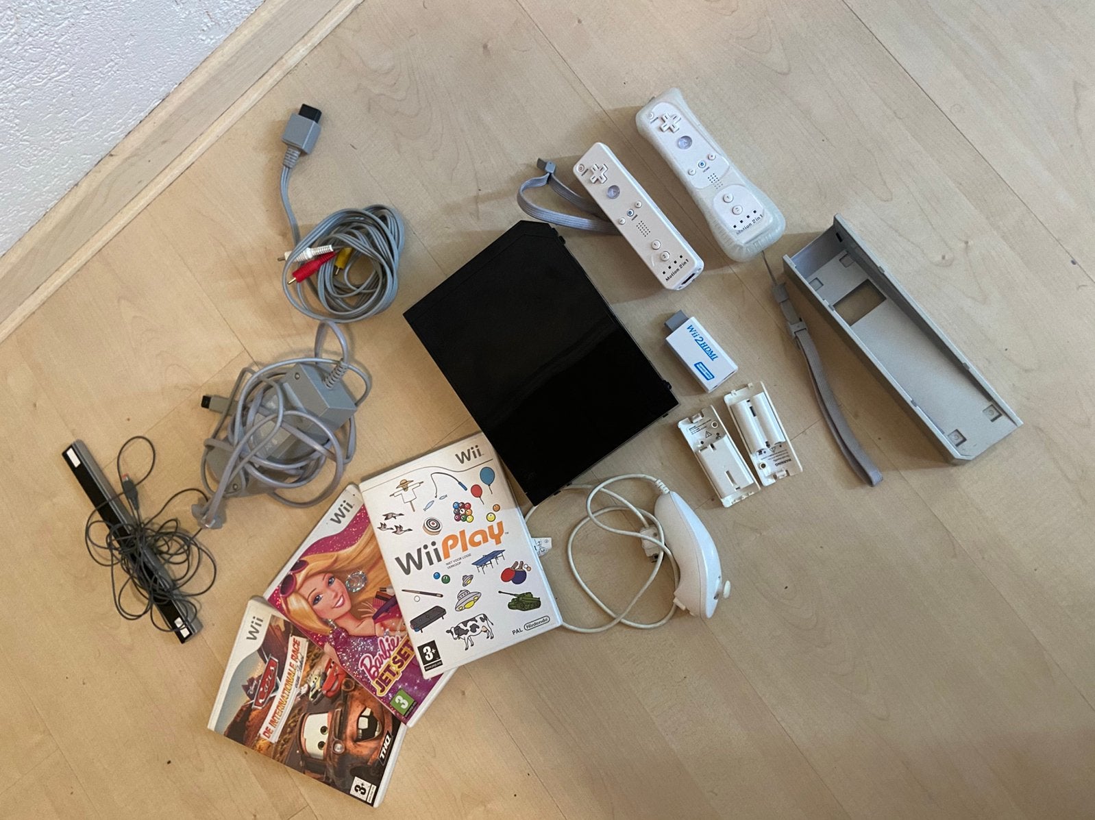 Nintendo Wii zwart set, Spelcomputers en Games, Ophalen of Verzenden, Gebruikt, Met 2 controllers, Met games
