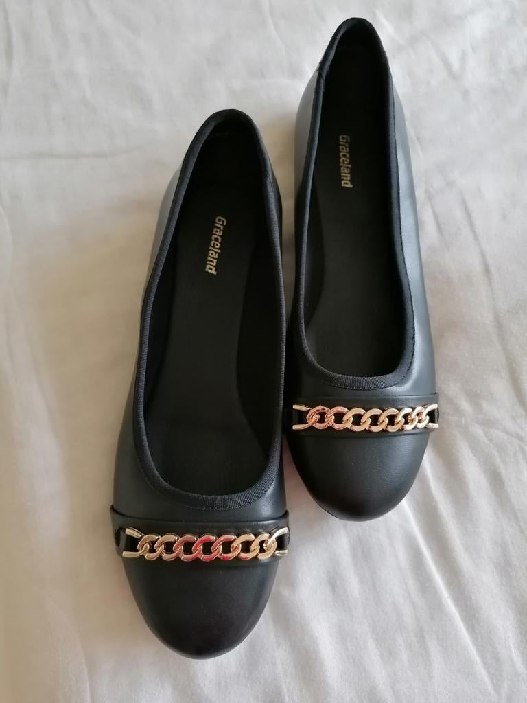 2 PAAR DAMES SCHOENEN (BALLERINA) MAAT 39 (GLOEDNIEUW)., Zwart, Nieuw, Ballerina's, Ophalen of Verzenden