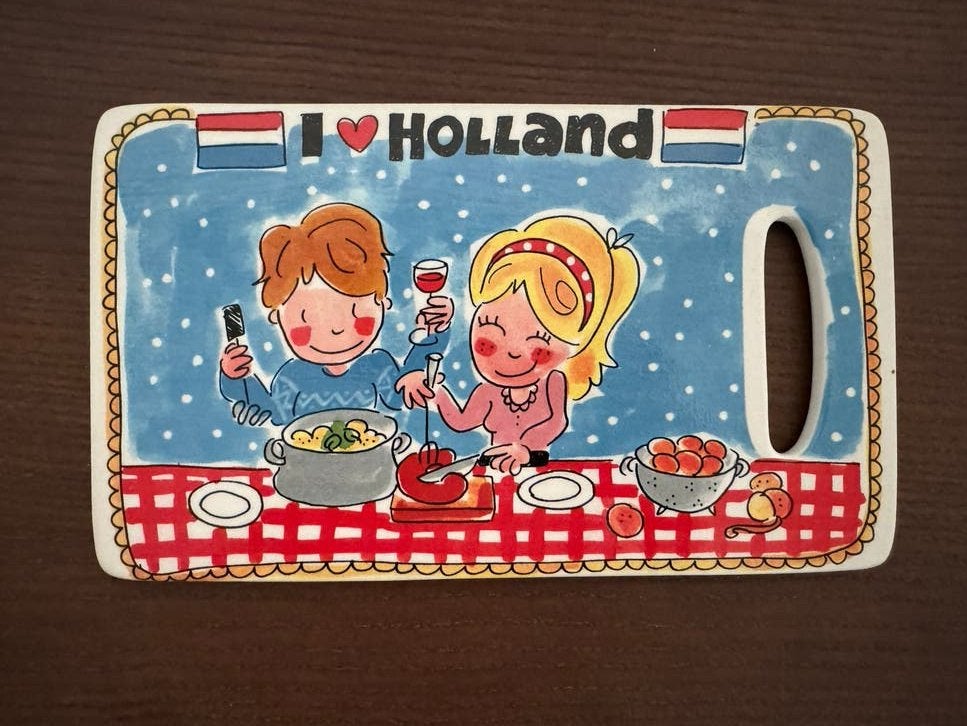 Blond Amsterdam Snijplankje I Love Holland, Snij-/serveerplank, Zo goed als nieuw, Steen/keramiek, Meerkleurig