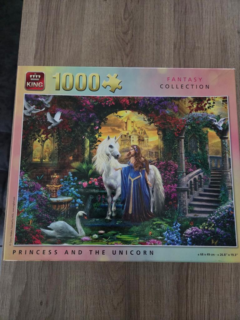 King Puzzel Prinses & Eenhoorn 1000 stukjes, Ophalen of Verzenden